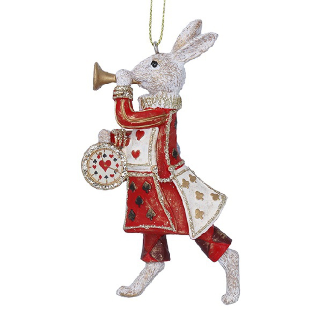 Resin White Rabbit with Trumpet 10cm *ETA NOV image 0
